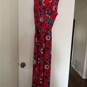 Tommy Hilfiger Red and Blue Floral Jumpsuit